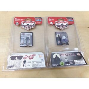 World's Smallest Action Micro Figures Horror‎ Dracula & The Invisible Man NEW